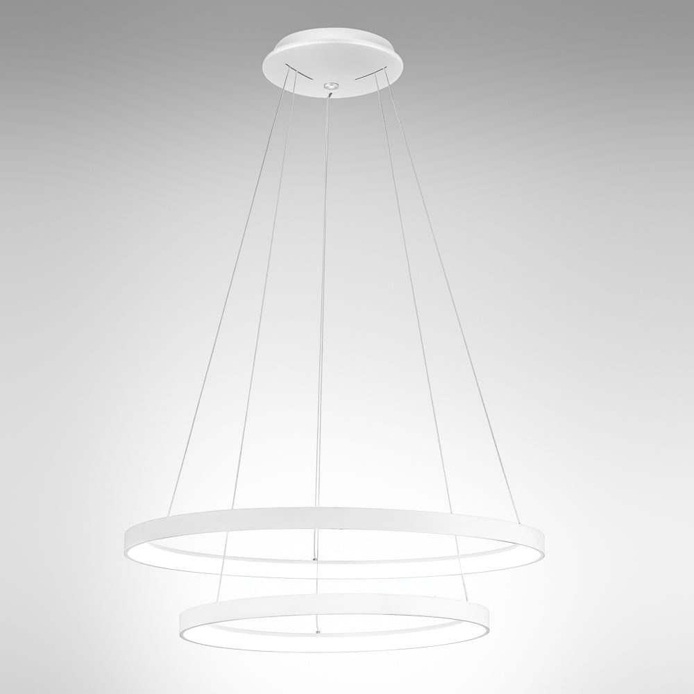 GEALUCE Sospensione montatura in alluminio satinato bianco-oro. Diffusore in acrilico bianco opale. LED KRIZIA S/2 GEALUCE Sospensione montatura in alluminio satinato bianco-oro. Diffusore in acrilico bianco opale. LED KRIZIA S/2